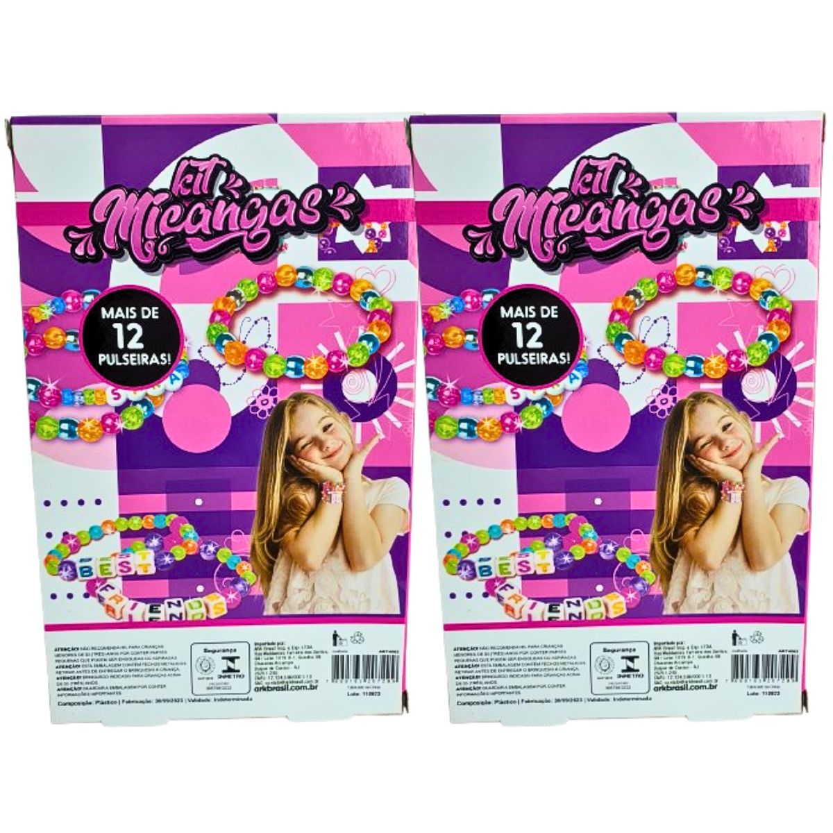 Kit 2 Miçangas Infantil Para Acessórios - Ark Toys Kit 2 Miçangas Infantil Para Acessórios - Ark Toys
